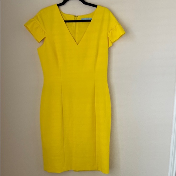 ANTONIO MELANI Vibrant Yellow Midi Dress - Picture 1 of 4